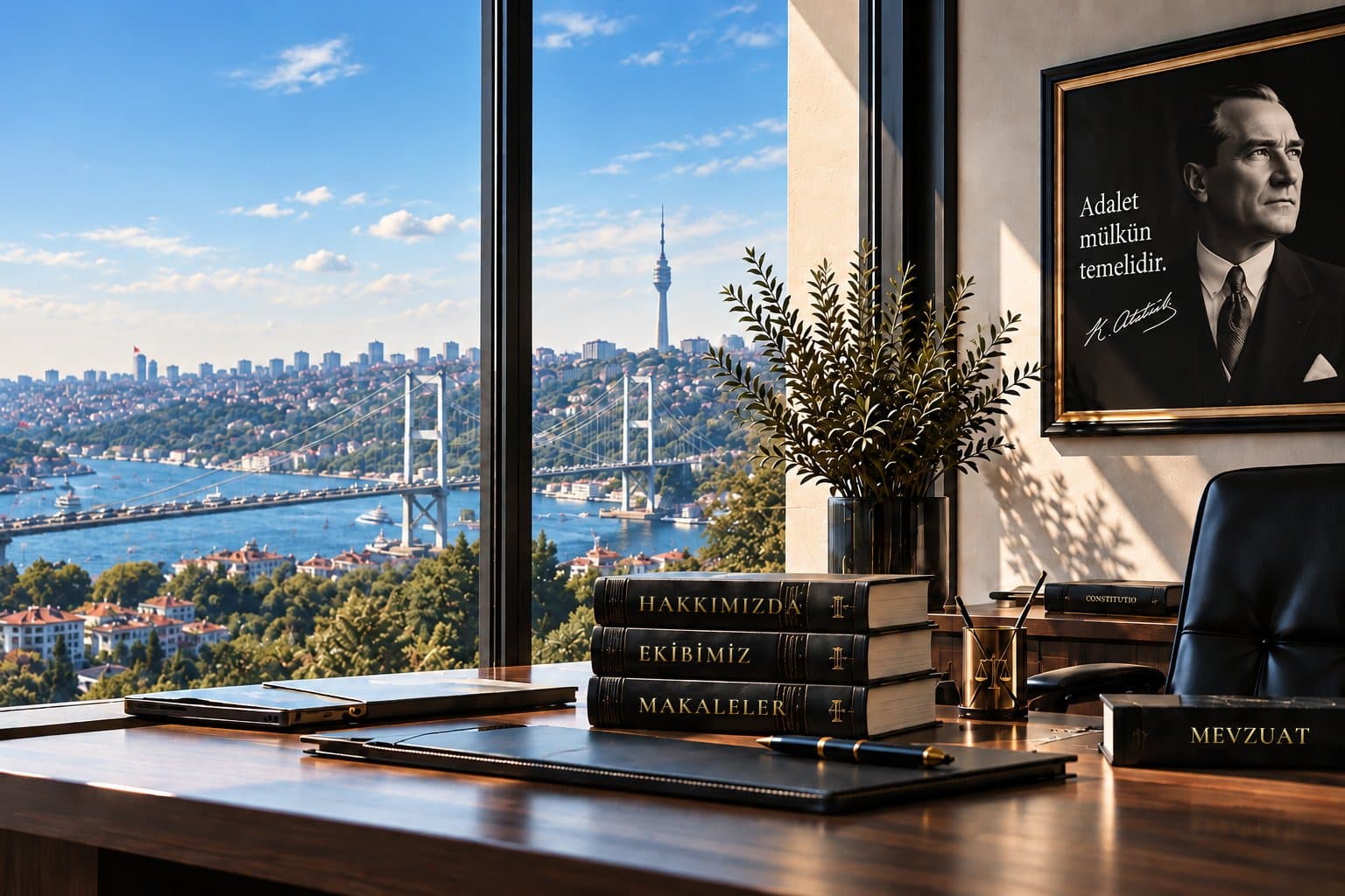 Kentkuran Hukuk kitaplığı ve çalışma masası